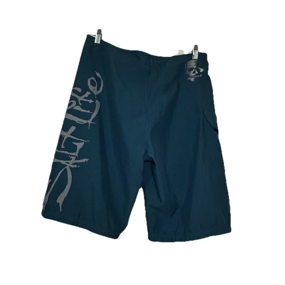 Salt Life SLX-QD Men's Board Shorts Size 32 Blue Swim Trunks Skull Logo